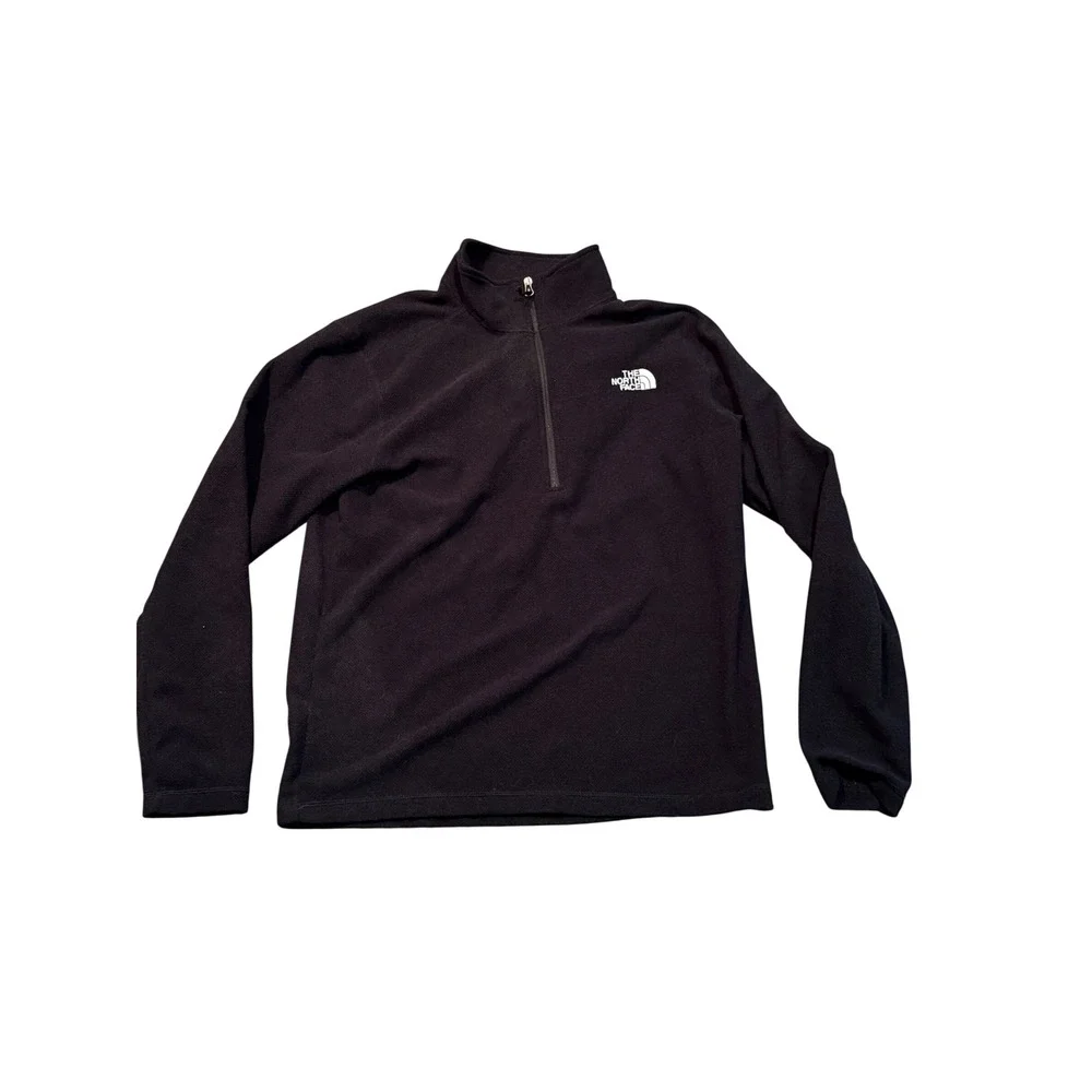 The North Face Mens Black Quarter Zip Fleece Pullover Jacket Large L‎ Mock Neck